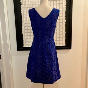 NWT Anthropologie Maeve Averie Blue Purple Brocade Dress Size 2 Sleeveless